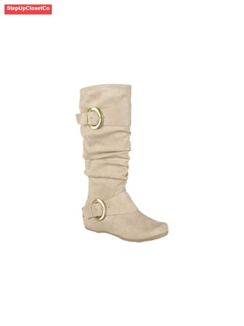 Faux Suede Mid-Calf Boots with Inside Zip Hidden Wedge Heel